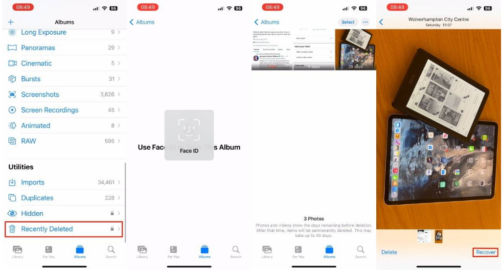 隆德苹果14维修分享 iPhone14 上恢复已删除的照片 